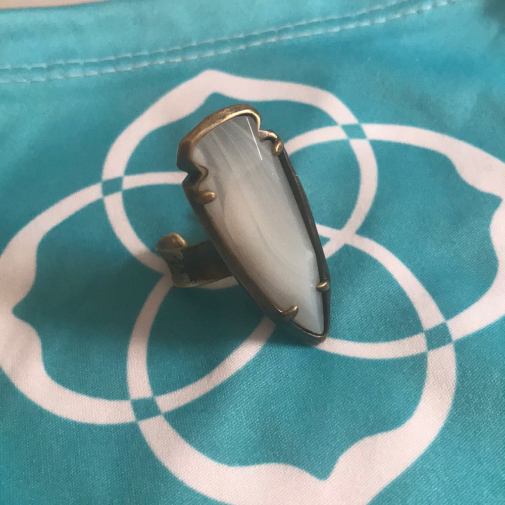 Kendra Scott Kenny ring in white banded agate